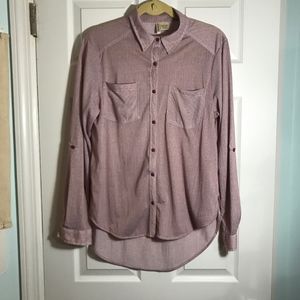 Passport Soft Stretch Button-Down Wine Color L